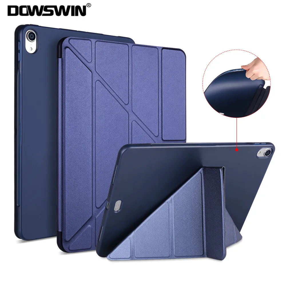 

DOWSWIN For iPad Pro 11 2018 Smart Case Soft Silicone Multi-fold Cover For iPad Pro 11 Inch Leather Magnetic Case For Pro 11