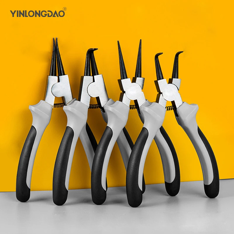 

6"/ 7" Multifunctional Shaft Hole Snap Ring Pliers Multi Crimp Tool Internal External Ring Remover Professional Circlip Pliers