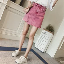 Новая летняя Высокая талия и бедра необычная ковбойская юбка