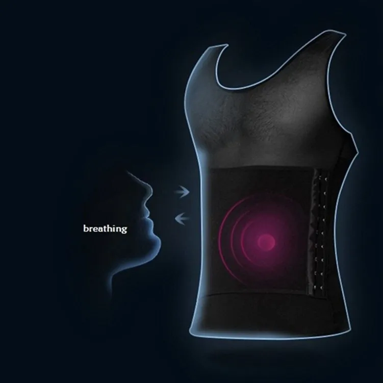 

Men Waist Trainers Girdle Reduce Fat Tummy Belly Buster Body Shaper Compression Vest Male Abdomen Slimming Belt Black White