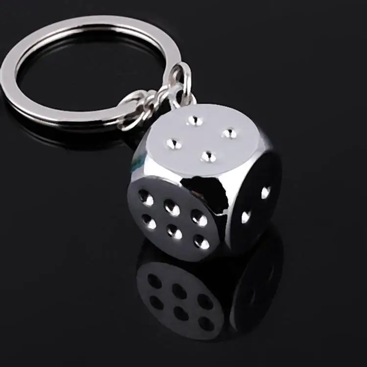 

aquare dice keychain fashion gamble boson key chains cool man bag pendants charm female car accessory jewelry