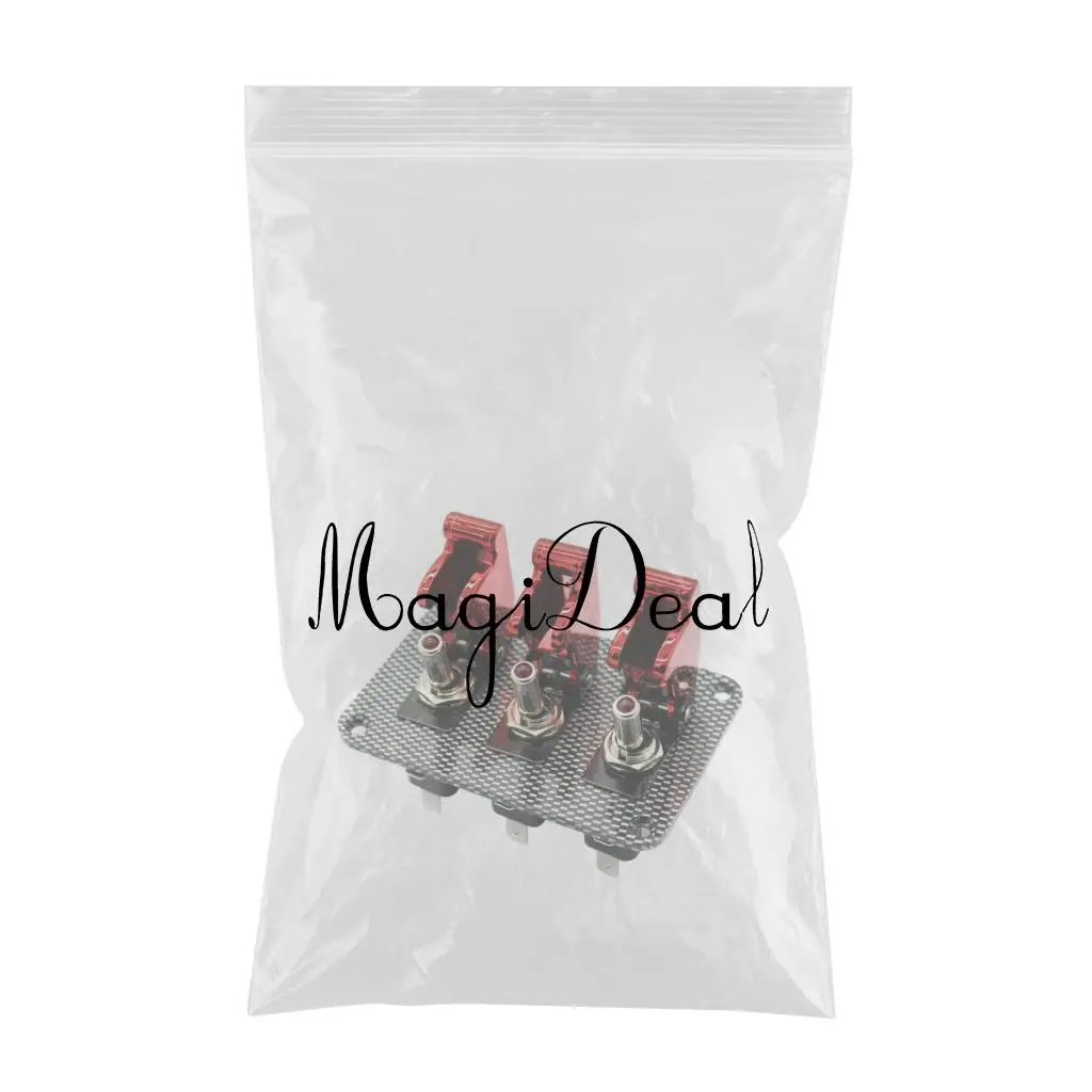 12V Toggle Switch Racing Ignition Engine Relays Carbon Fiber Surface Panel With Toggle Switch & Cover