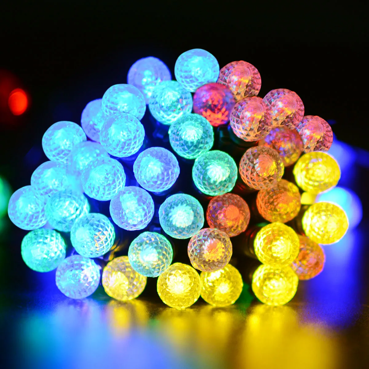 Dcoo Солнечный Гирлянды светодиодные огни 8 режимов 50leds мяч Наружное Освещение Сад