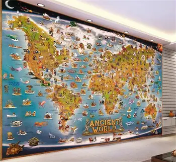 

3d photo wallpaper custom mural room non-woven 3d Animal World Map painting picture 3d wall murals wallpaper for walls 3d