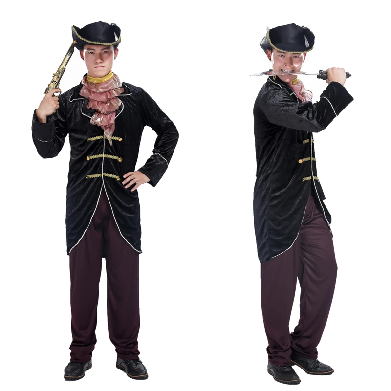 

Halloween Cosplay costume Deluxe pirate costume masquerade adult male Pirates of the Caribbean Captain Jack Sparrow costumes