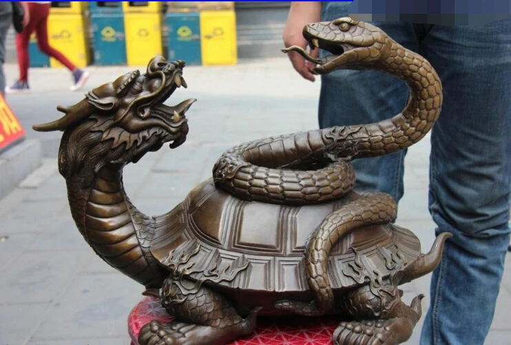 

Home Feng Shui Wealth Basaltic Snake Dragon Turtle Black tortoise Copper Statue