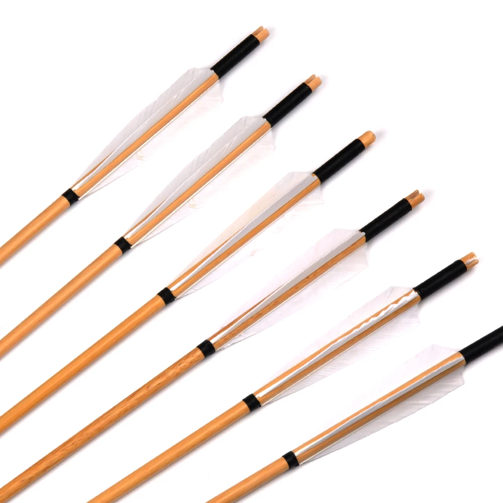 6/12/24 шт. деревянные стрелы с белыми перьями 31 45 дюйма|wood arrows|arrow arrowsarrow 24pcs |
