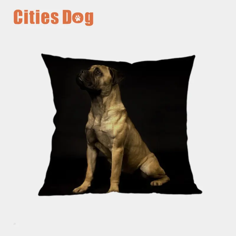 

Bullmastiff Animal dog Cushion Cover Pillowcases Cotton Linen Printed 18x18 inches Euro Pillow Covers Decorative Pillows Almofad
