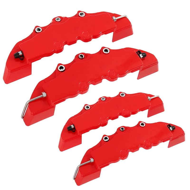 4Pcs 3D Useful Car Disc Brake Caliper Covers Red ABS Front Rear Auto Universal Brake System Kit Replacement Parts 4Pcs 3D Useful Car Disc Brake Caliper Covers Red ABS Front Rear Auto Universal Brake System Kit Replacement Parts