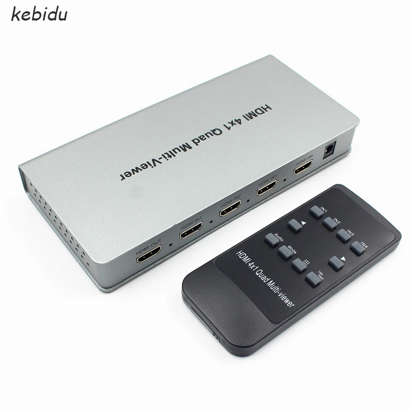

kebidu 4X1 HDMI Multi-viewer HDMI Quad Screen Real Time Multiviewer with HDMI seamless Switcher function full 1080P&3D