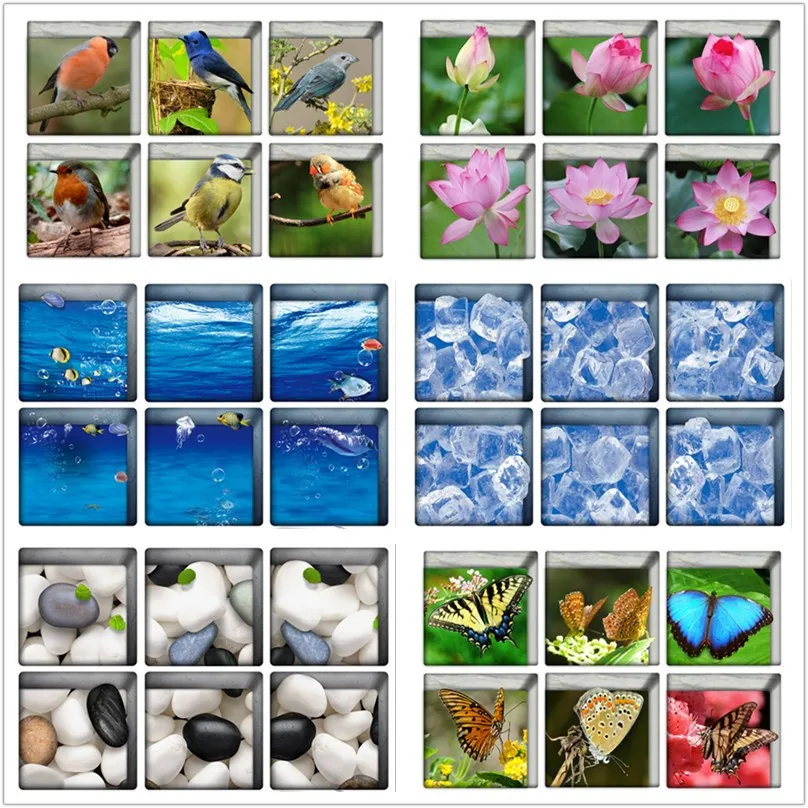 

6pcs 13x13cm Ice Pattern 3D Anti Slip Waterproof Bathtub Sticker #4
