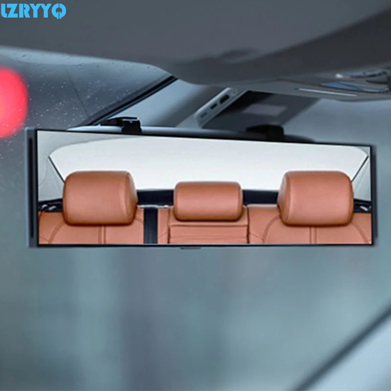 Универсальное автомобильное зеркало заднего вида с покрытием 300 мм, автомобильное внутреннее широкое плоское зеркало заднего вида, сверхширокоугольное вспомогательное плоское зеркало