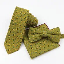 Мужской Хлопковый дизайнерский Тощий цветочный полосатый Карманный квадратный носовой платок бабочка галстук комплект галстуков три штуки в партии