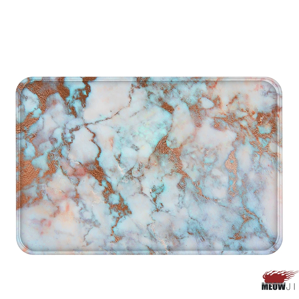 

[MIAOJI] Creative Marble Grain Printed Faux Granite Rock Grain Soft Carpet Doormat Bath Mat Non-slip Water-absorbing Rug