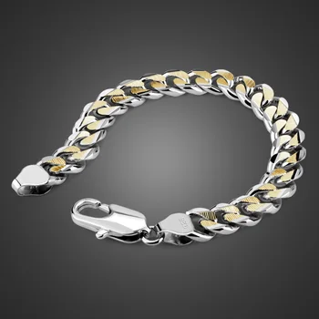 

Men's 925 sterling silver bracelet fashion whip design solid silver bracelet men's charm jewelry birthday gifts Free shipping