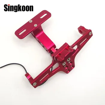 

CNC Motorcycle License Plate Holder Frame Bracket LED Light FOR honda nc559 cb 500f 150 aprilia rs bajaj dominar 400 gsr750