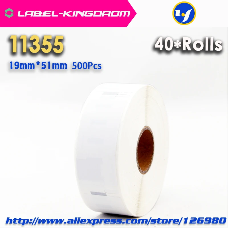 40 Rolls Dymo Совместимость 11355 метки 19 мм * 51 мм 500 шт./roll совместимые для LabelWriter400 450 450 turbo принтер Seiko slp 440 450