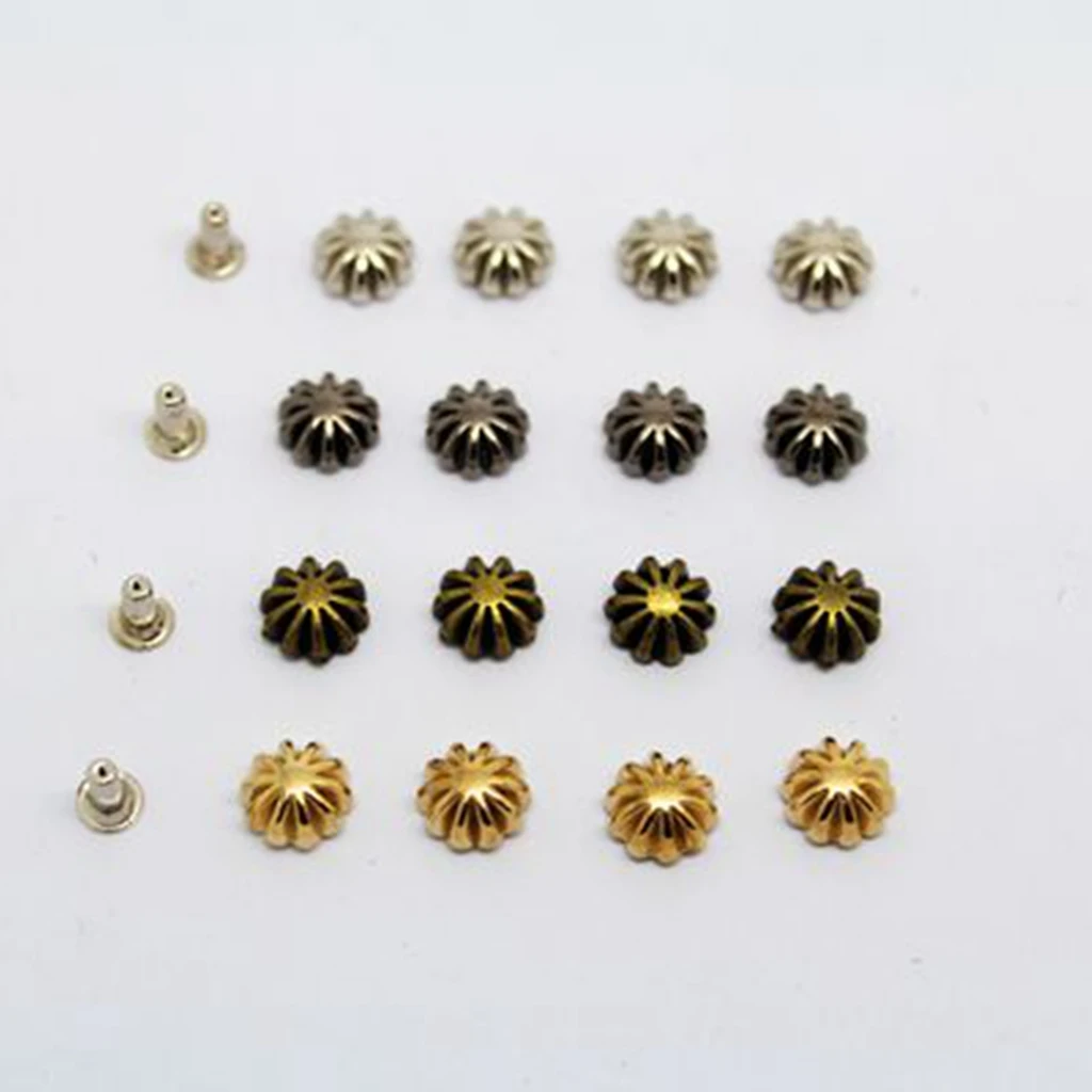 50 Set 9mm Pumpkin Single Cap Rivet Stud Collision Nail Metal Spike Rock Leathercraft Shoe Bag Belt Garment Bracelet Accessories