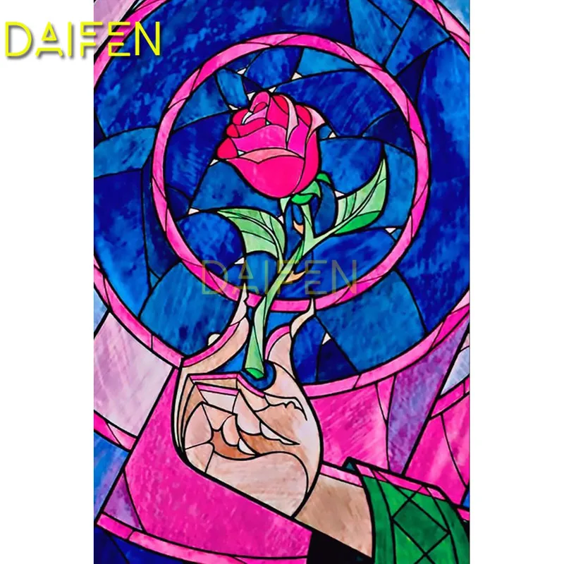 

Full Round Diamond mosaic Full Square Diamond embroidery Cross stitch flower 5D DIY Diamond painting pink rose