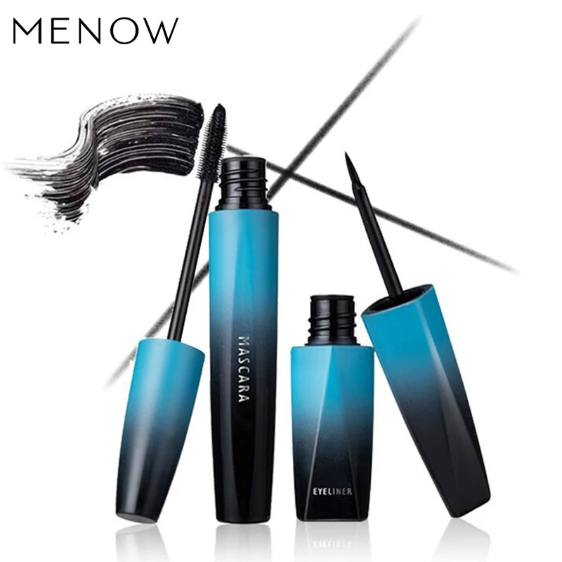 MENOW Mascara 2Pcs/Set Waterproof Lengthening Eyelashes Fiber Lash