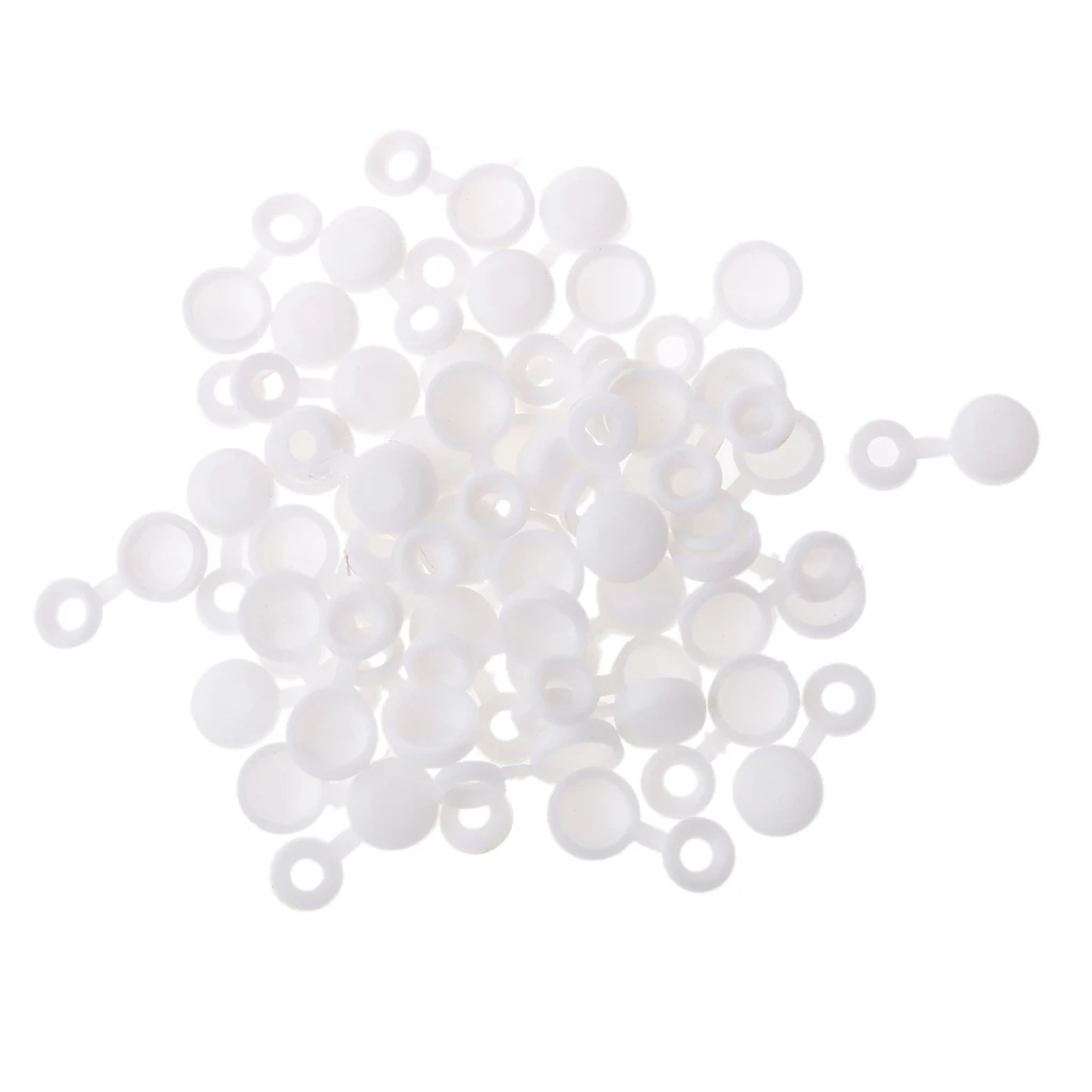 50 Pieces Hinged Plastic Screw Washer Cover Caps 27mm For 6g 8g Screws White