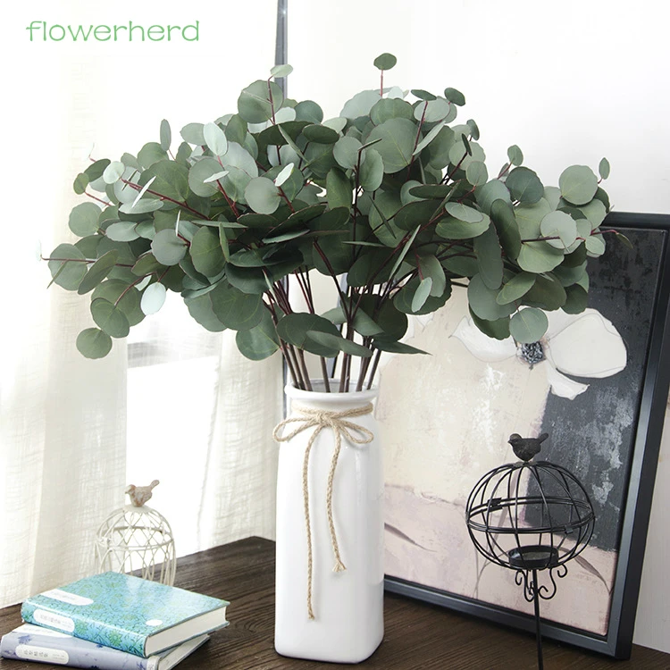 

High Quality Artificial Eucalyptus Leaf Artificial Green Plant Branch for Wedding Silk Flower Arranging Accessories Fake Leaves