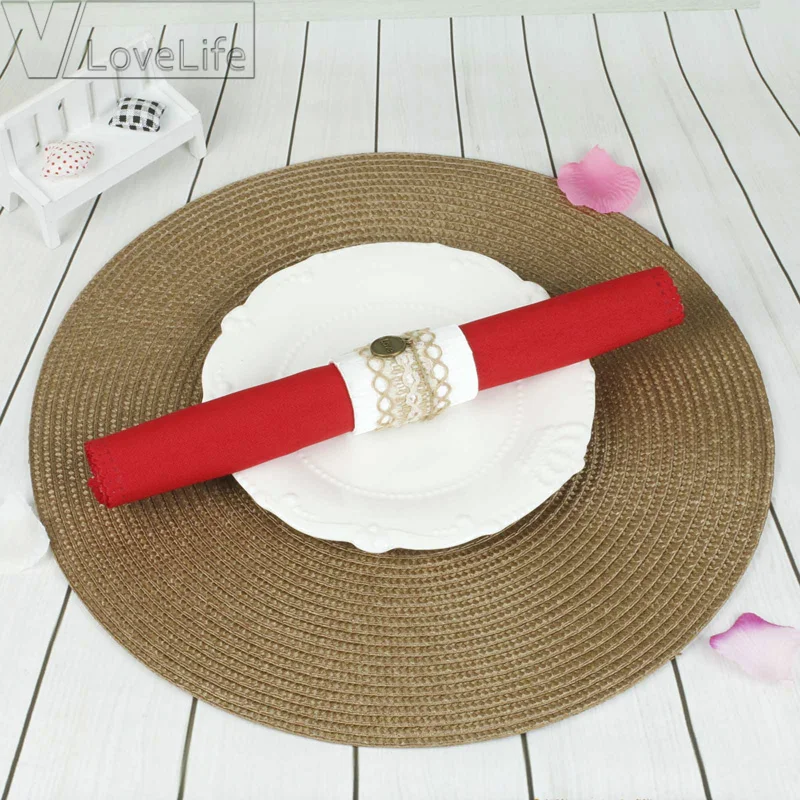 Table Round Placemat Weave PP Dining Napkin Mats Bowl Pad Hotel Cutlery Table Decoration Tray Mat Braided Style Placemat