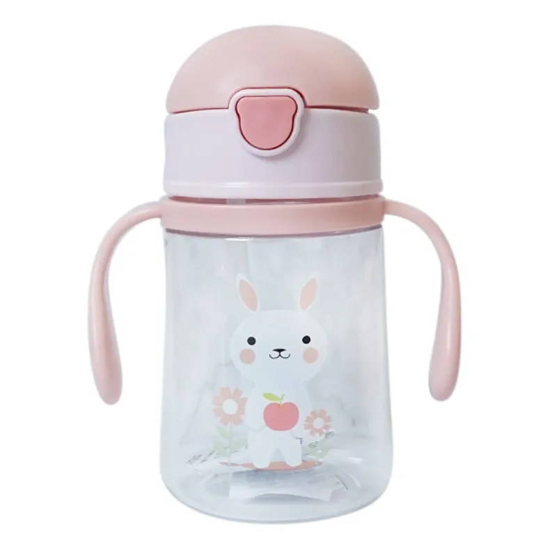 250 ML новорожденных для кормления питья чашки мультфильм кролик кружка с ремнем с ручками питьевой бутылка для комления молоком поильники для детей