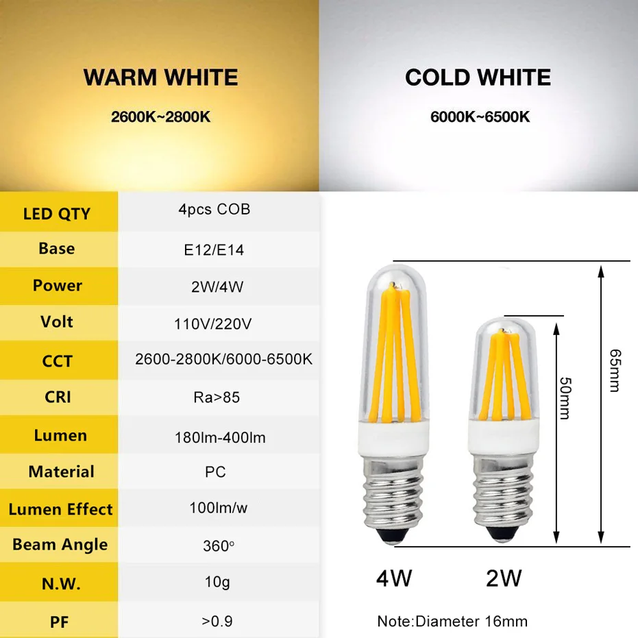 Ультра яркие красные/зеленые/E12 E14 светодиодный светильник AC220V 110V 2W 4W нитевые светильник 360 градусов светодиодный лампы заменить галогенные лампы 40 Вт люстра светильник s