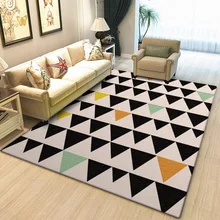 Геометрическая в нордическом стиле ковер с треугольниками простая Мода спальня гостиная Хрустальный бархат коврики домашние декоративные коврики и ковры