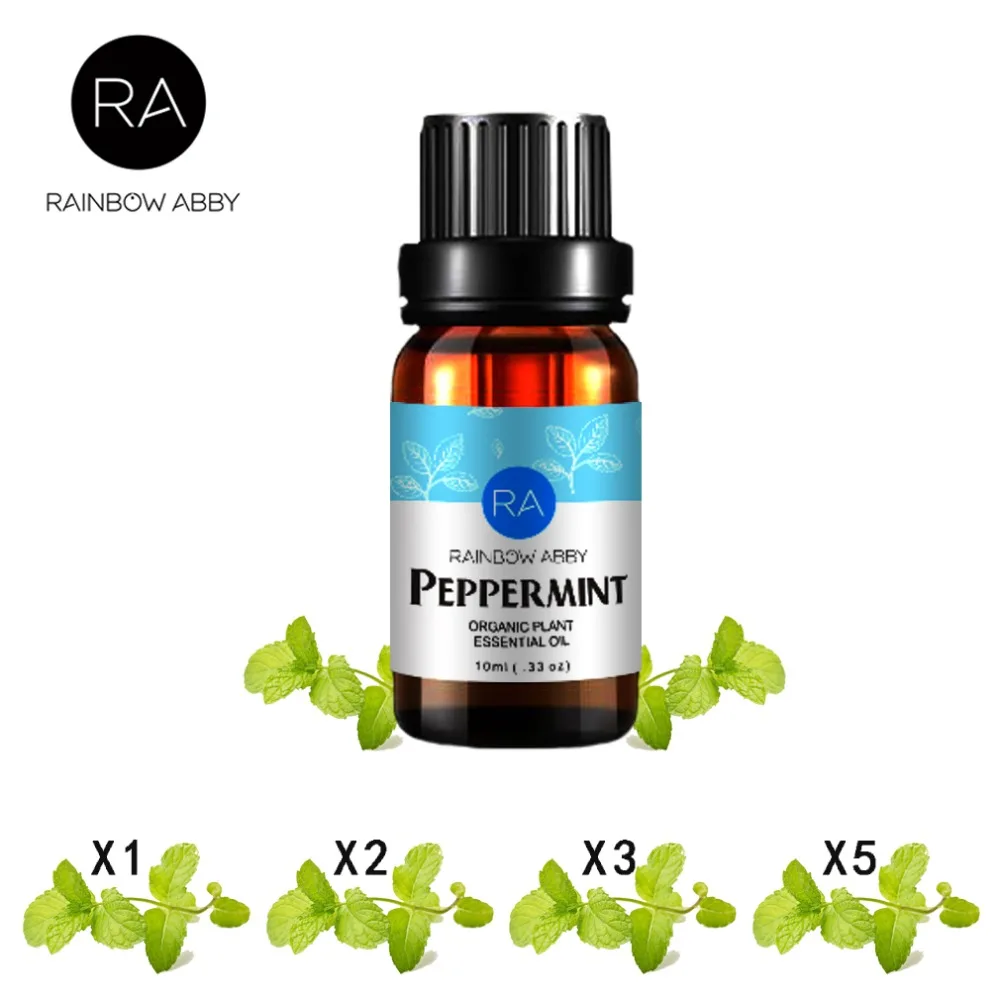 

USA Warehouse 100% Peppermint Pure Essential Oil 10ml Deep Clean Pores and Black Head Cleansing Skin Relieve Tired and Headache