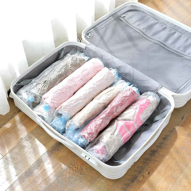 5PCS/LOT Hand Rolling Travel Vacuum Bag For Clothes 35x50cm Compressed  Wardrobe Under Bed Seal Storage Bags Saving Room Suitcase - AliExpress