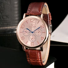 Men Fashion Business Leather Watch Men's Casual 3-eye Outdoor Sports Watch Analog Waterproof Quartz Wristwatch Relogio Masculino