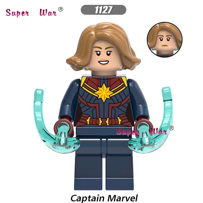 

Single Avengers 4 Endgame Captain Marvel Carol Danvers Infinity War Figures Iron Man Mar-vell building blocks toys for children