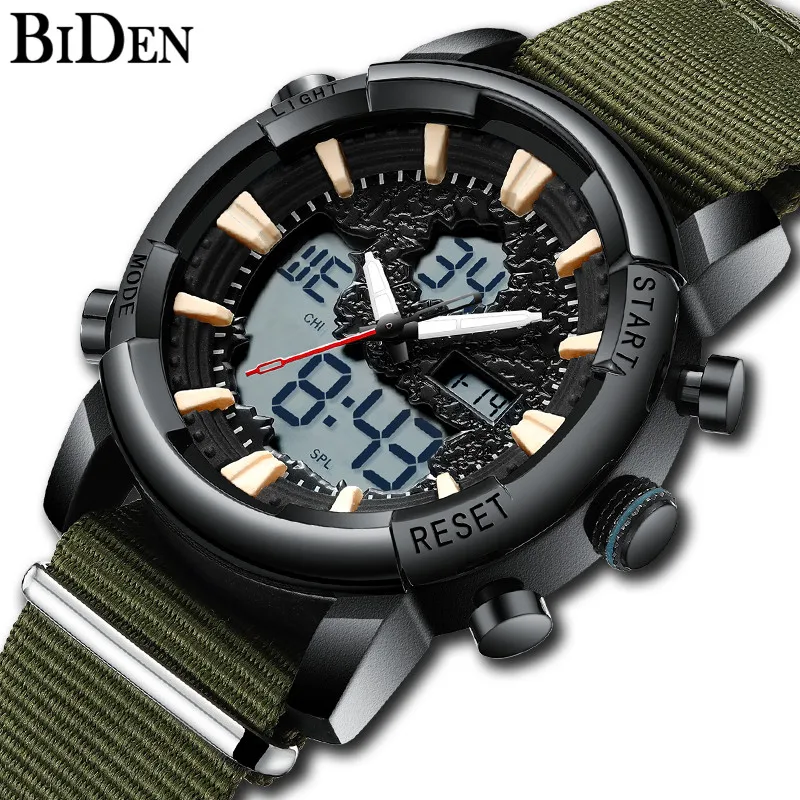 

Top Brand Sports Mens Quartz Watch Men Army Military Waterproof Watches LED Digital Watches With Nylon Strap Male Clock Relogio