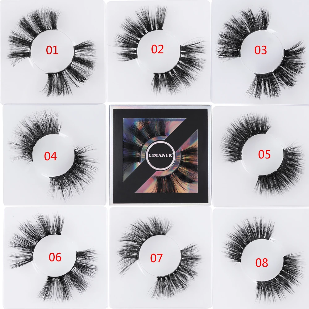 

1 Pair 25mm Lashes 6D Faux Mink Hair False Eyelashes Fluffy Wispies Dramatic Long Lashes Handmade Eyelashes Eye Makeup Tool