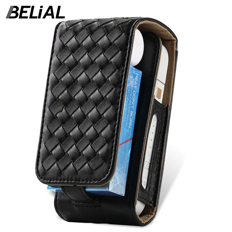 

BELIAL Microfiber Woven Leather Case for IQOS Cigarette Electronic Cover Case for IQOS 2.4 Plus Skin Holder Bag Wallet Pocket