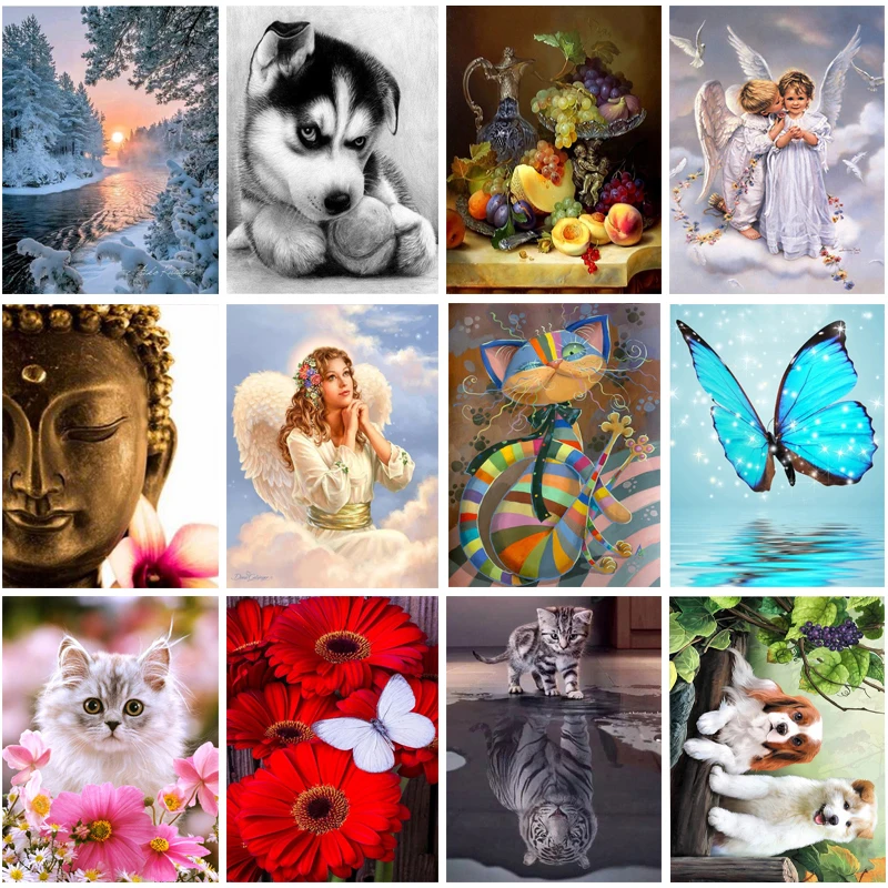 

wholesale 5D Diy Diamond painting cross stitch embroidery round diamond mosaic pattern picture kits wall sticker home decor gift