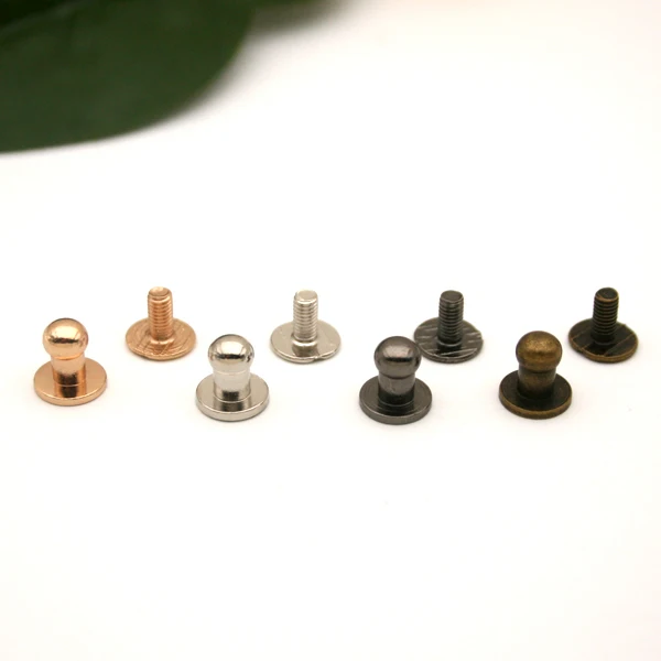 50sets Metal Rivets 5*8*8mm Alloy Screw Rivets Screw Knob For Handbag