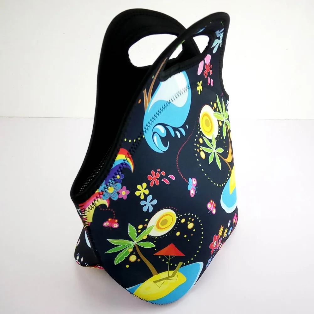 Cute Elephant Neoprene Picnic basket Cooler bag set Lunch Tote Women's Handbag Box Food Container Thermal Lunchbox Waterproof|picnic set|picnic