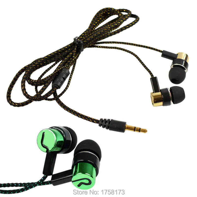 Metal Earphones Jack Standard Noise Isolating 1.1M Reflective Fiber