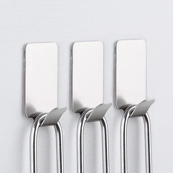 

4 Pcs Wall Hook Adhesive Stainless Steel with Adhesive Tape for Home Office Kitchen Bathroom XHC88