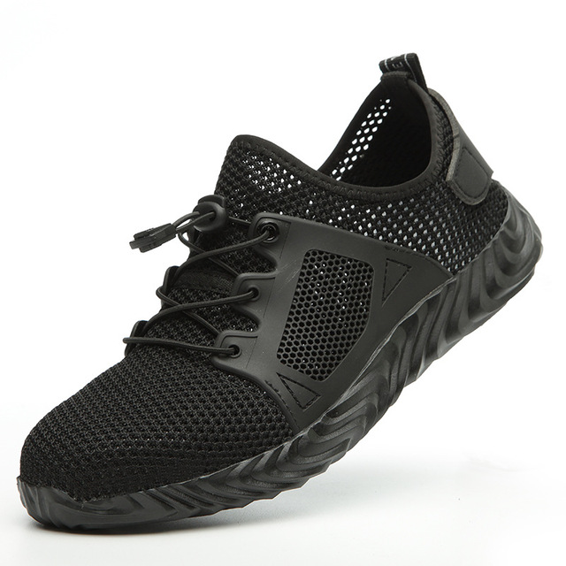 Lightweight Breathable Safety Shoes Men Outdoor Steel Toe Cap Sneakers Anti-smashing Work Protective Boots Plus Size 37-48