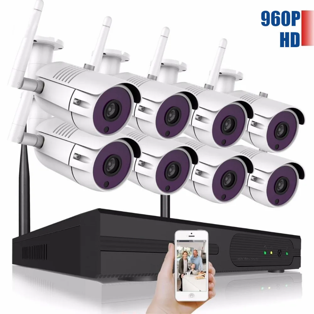 8CH CCTV System 960P NVR 8PCS 1.3 MP IR Outdoor P2P Wireless Wifi IP CCTV Camera Security System Surveillance Kit 8CH CCTV System 960P NVR 8PCS 1.3 MP IR Outdoor P2P Wireless Wifi IP CCTV Camera Security System Surveillance Kit