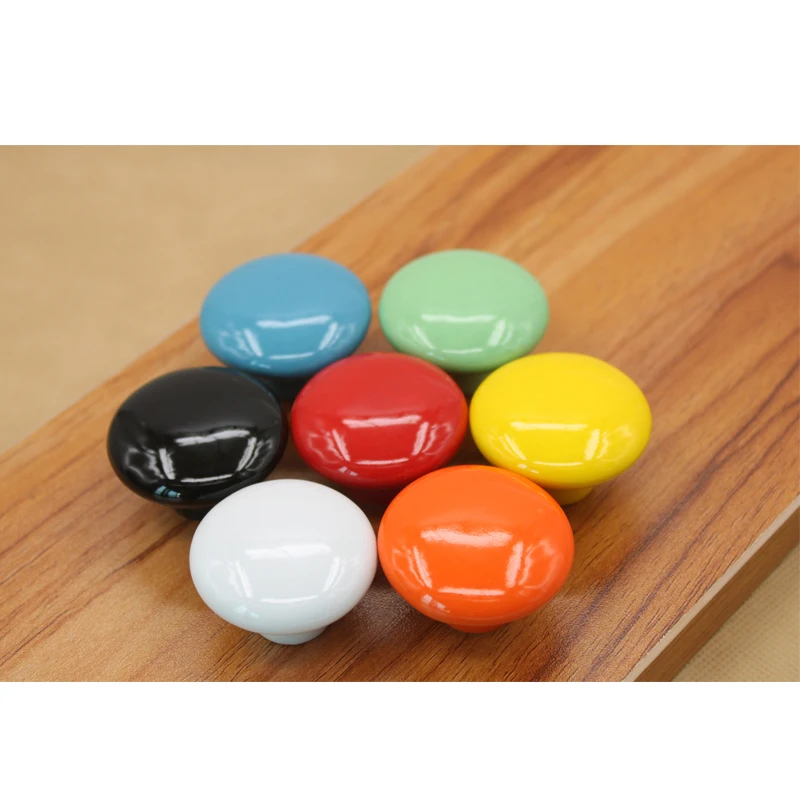 

MEGAIRON Round Ceramic Cabinets Drawer Handles Candy colors Wardrobe Knobs Kitchen Cupboard Handles Dresser Pull