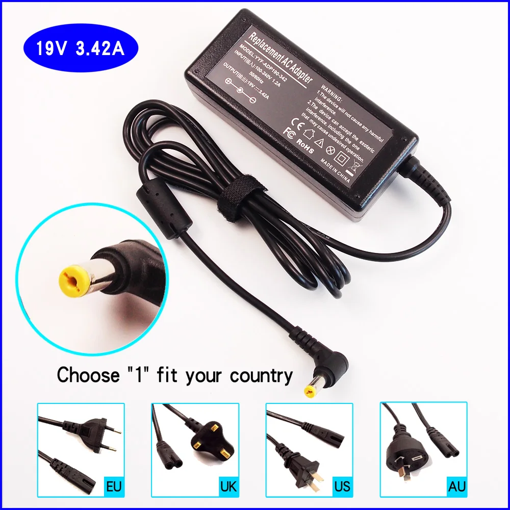 Универсальное зарядное устройство для Acer TravelMate 505 510 506 507 508 512 513 514 515 516 520 521 522 19 в 3