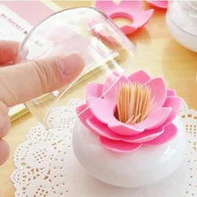 2 цвета креативный в форме лотоса ватный тампон коробка для хранения зубочисток ватный тампон чехол для хранения держатель зубочистки украшение дома