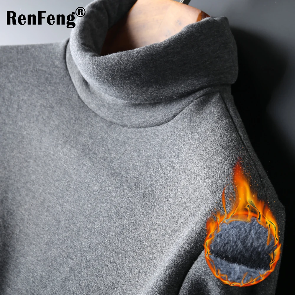 2018 Men's Fashion Winter Men Slim Fit Long Sleeve T shirt Thicken Flannel Thermal Underwear Basic Tops Turtleneck Undershirt Male (7)