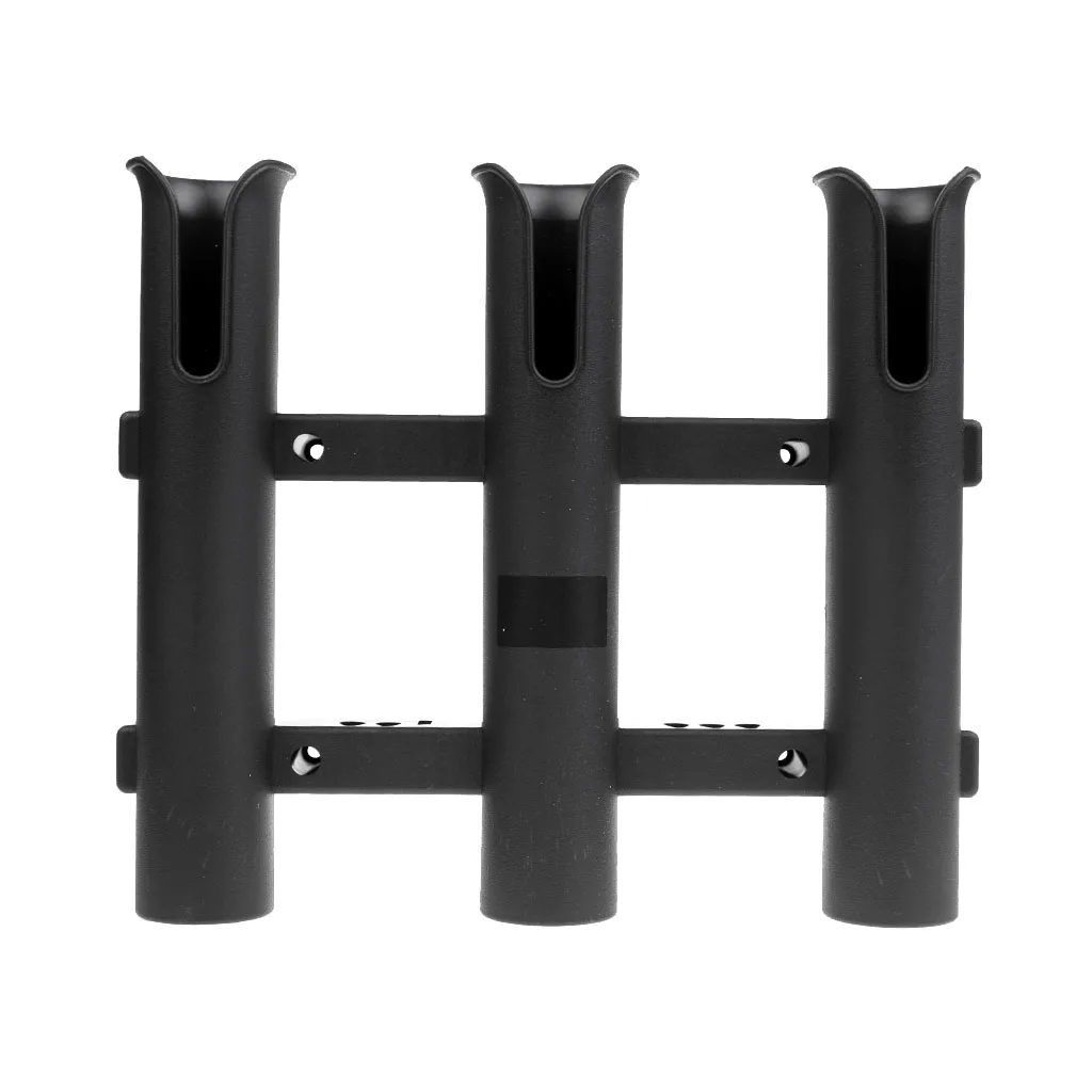 Durable Wall Mounted Rod Holder 3 Tubes Fishing Rod Rack Stand Pliers Lure Storage Organizer for Marine Boat Yacht Camper RV