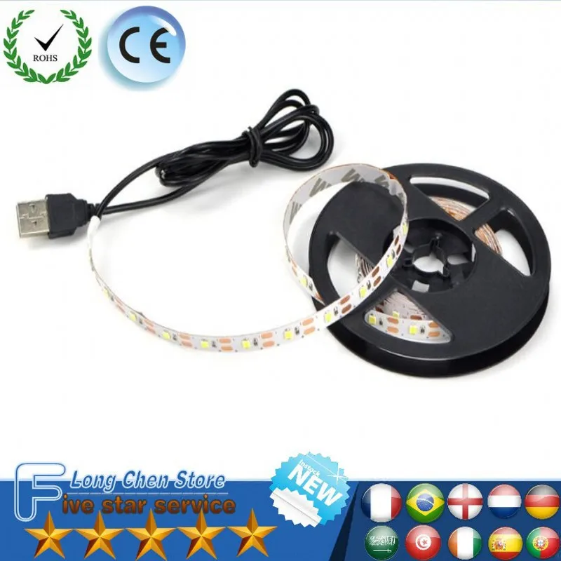 

LED Strip Light 5V/12V 5M USB Cable Power Strip light lamp SMD 3528 Christmas desk Decor lamp tape For TV Background Lighting